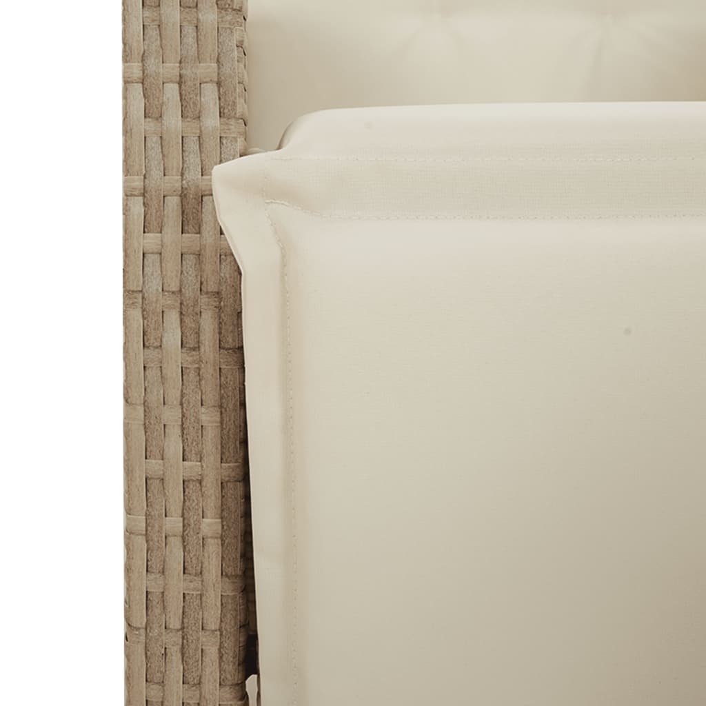 bistrosæt til haven 11 dele med hynder polyrattan beige