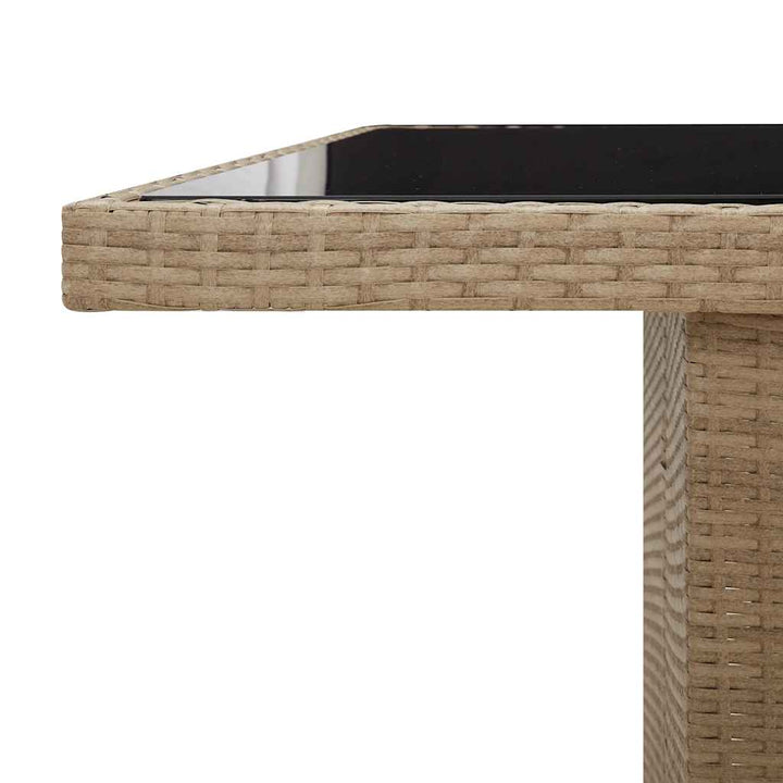 bistrosæt til haven 9 dele med hynder polyrattan beige