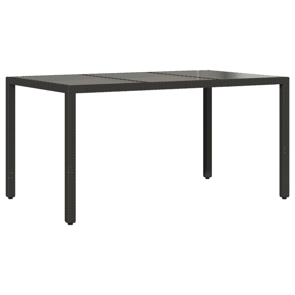 spisebordssæt til haven 5dele m. hynder polyrattan og glas sort