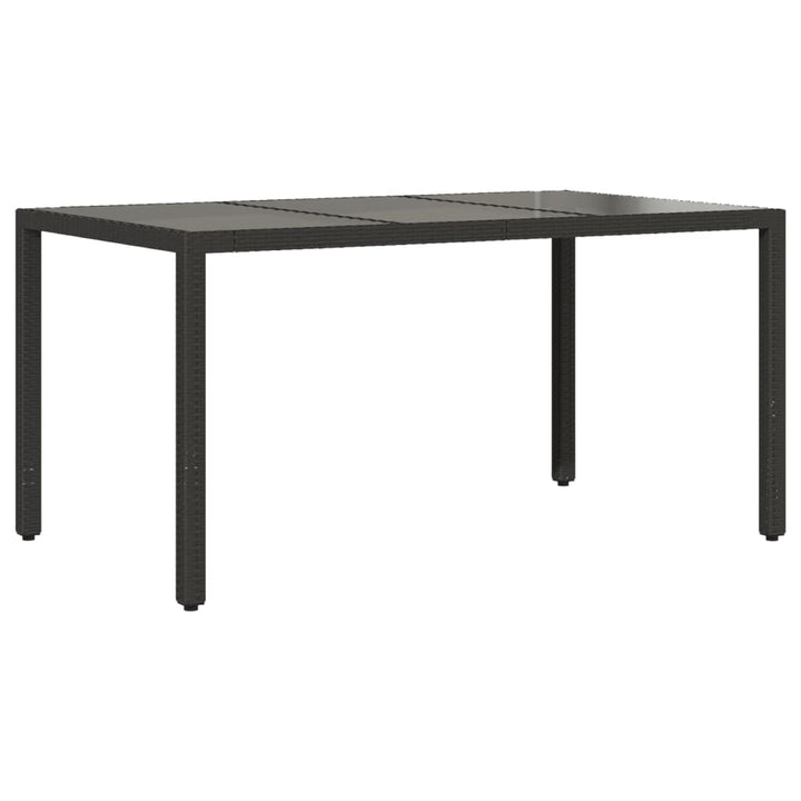 spisebordssæt til haven 5dele m. hynder polyrattan og glas sort