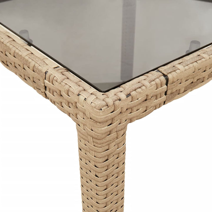spisebordssæt til haven 3 dele med hynder polyrattan og glas