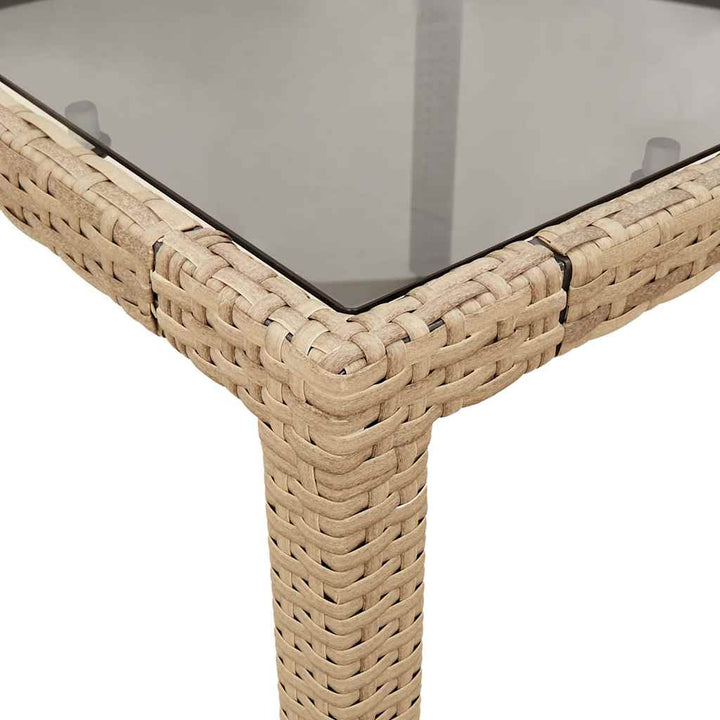 spisebordssæt til haven 9 dele med hynder polyrattan og glas