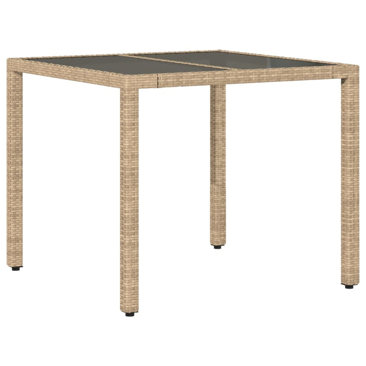 spisebordssæt til haven 3 dele med hynder polyrattan og glas
