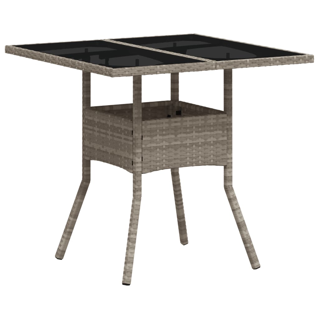 spisebordssæt til haven 5 dele med hynder polyrattan og glas