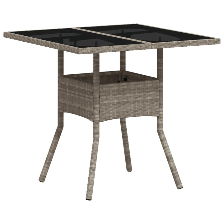 spisebordssæt til haven 5 dele med hynder polyrattan og glas