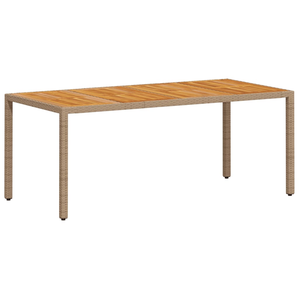 spisebordssæt til haven 9dele m. hynder polyrattan akacie beige