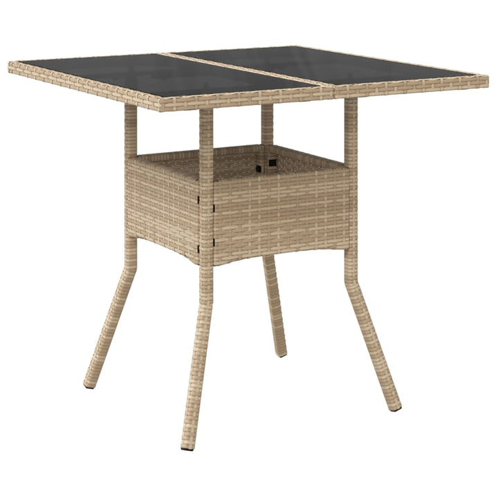 spisebordssæt til haven 5 dele med hynder polyrattan og glas