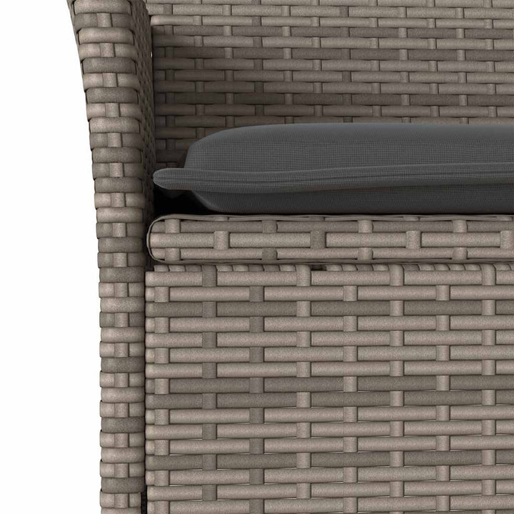 spisebordssæt til haven 5 dele med hynder polyrattan akacie grå