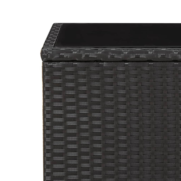 spisebordssæt til haven 3 dele med hynder polyrattan sort