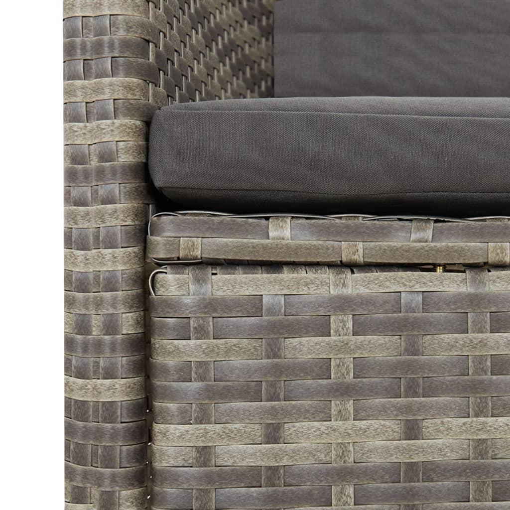 loungesæt til haven 11 dele med hynder polyrattan grå