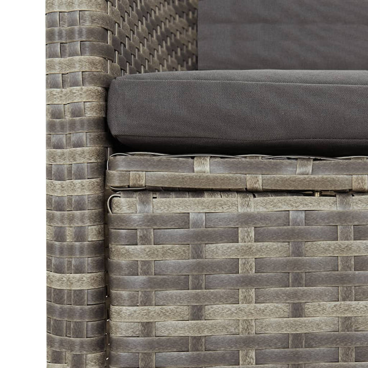 loungesæt til haven 11 dele med hynder polyrattan grå