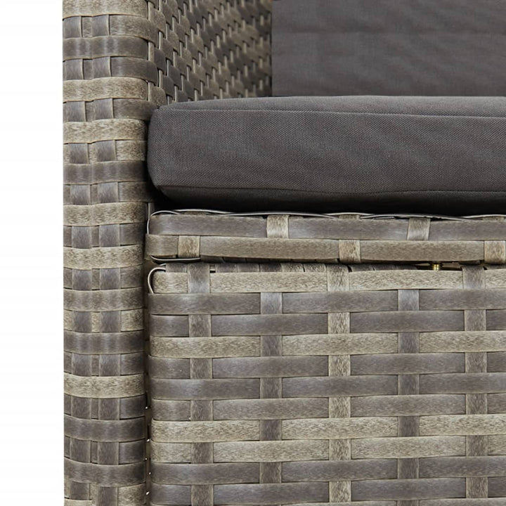 loungesæt til haven 11 dele med hynder polyrattan grå