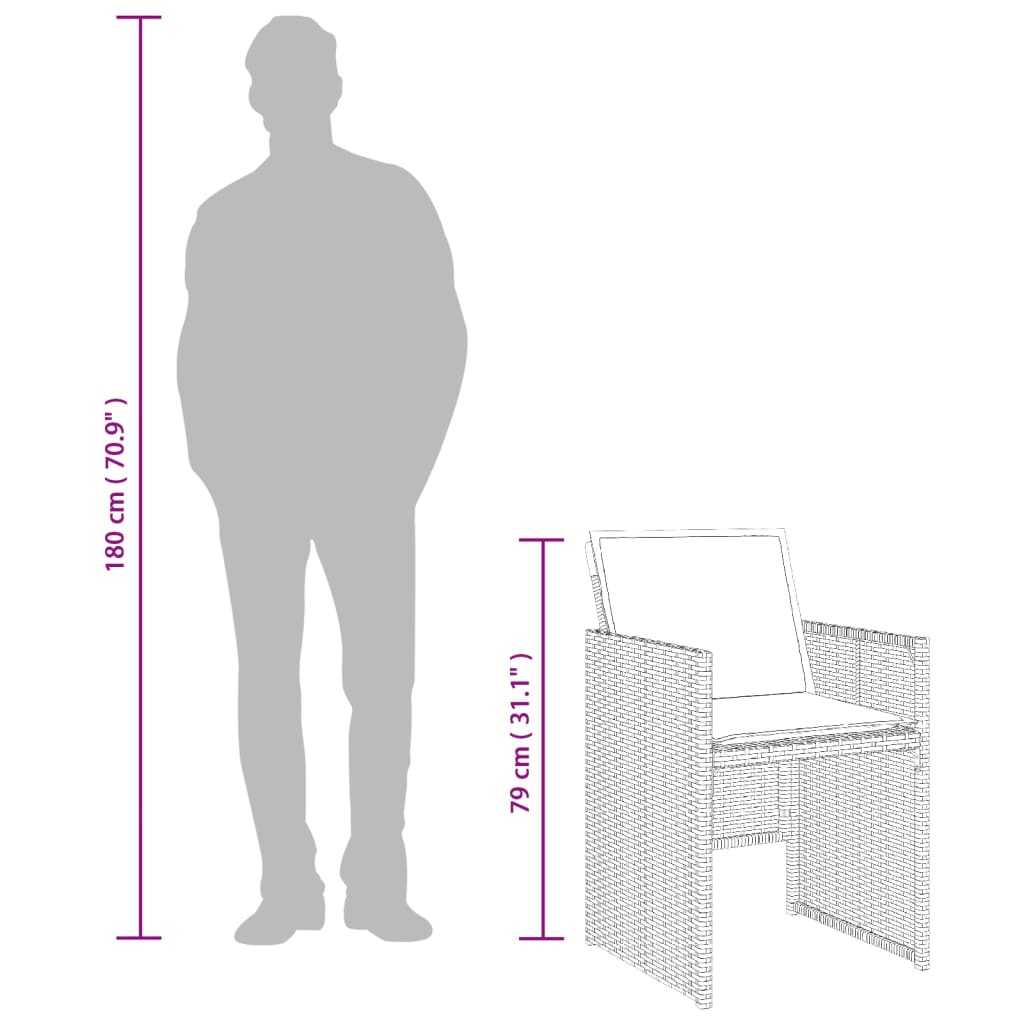 spisebordssæt til haven 5 dele med hynder polyrattan beige