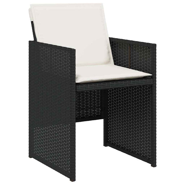 spisebordssæt til haven 11 dele med hynder polyrattan sort