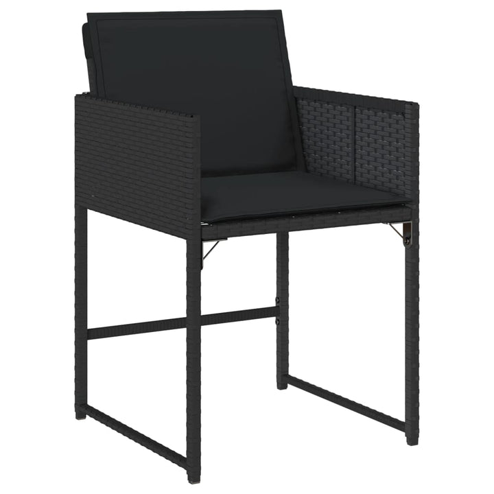 spisebordssæt til haven 7 dele med hynder polyrattan sort