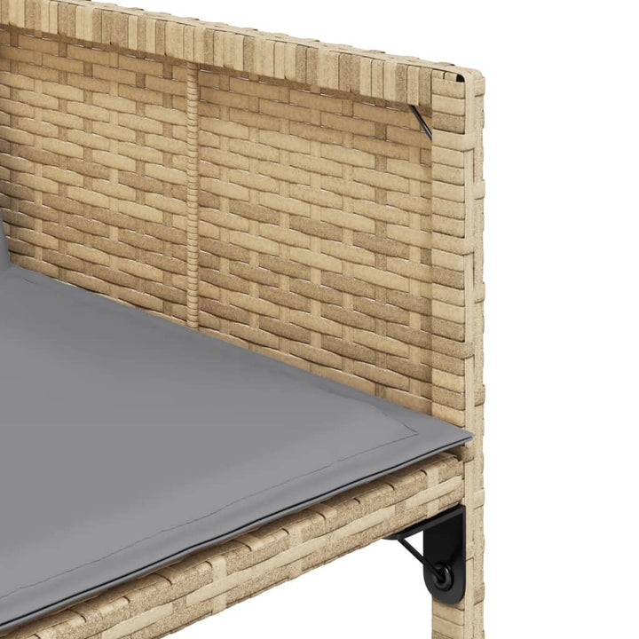 spisebordssæt til haven 7 dele med hynder polyrattan beige
