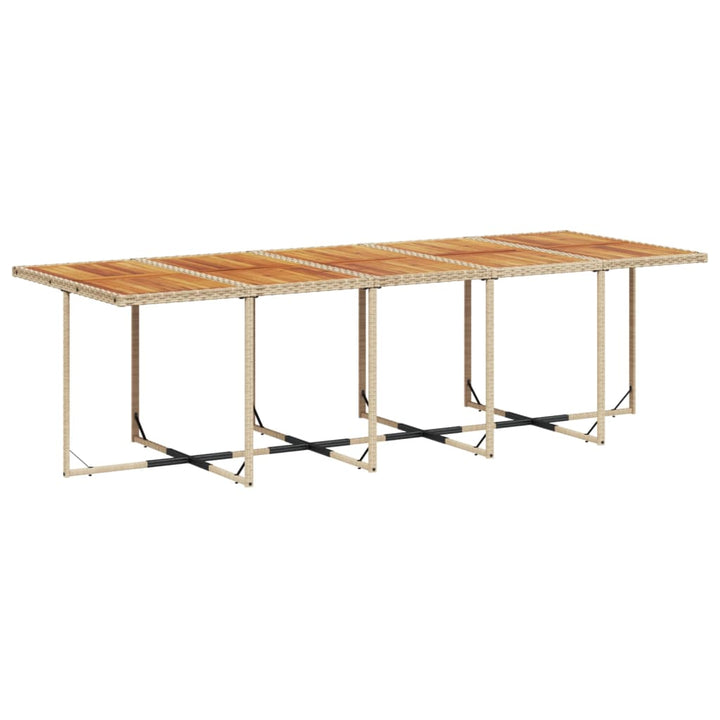 spisebordssæt til haven 11 dele med hynder polyrattan beige