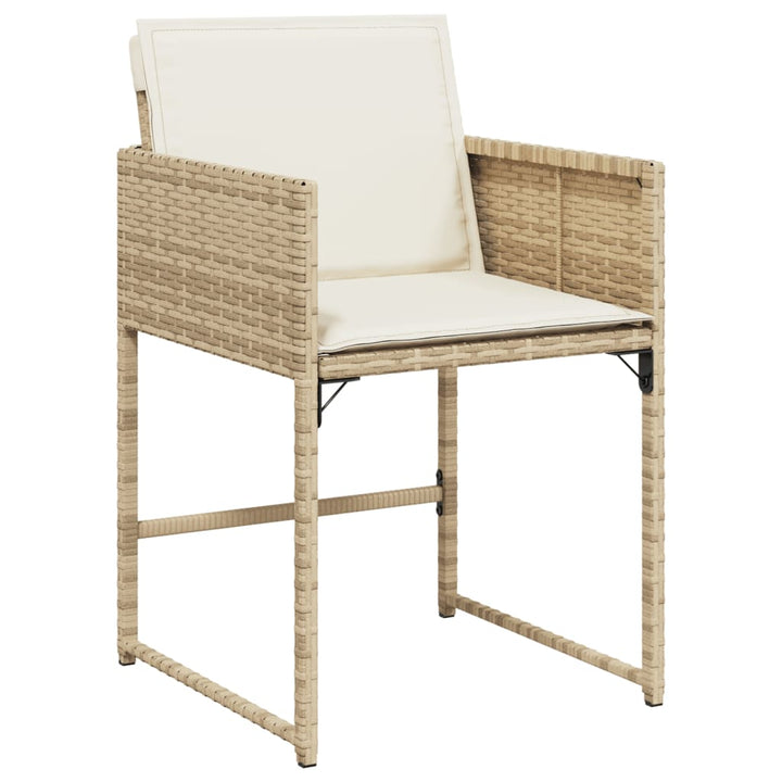 spisebordssæt til haven 17 dele med hynder polyrattan beige