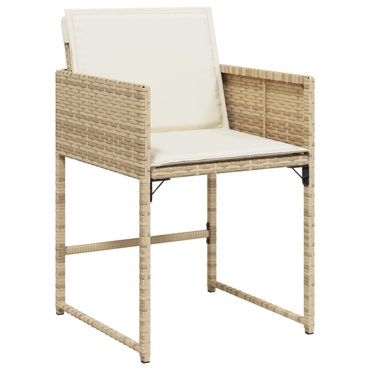 spisebordssæt til haven 13 dele med hynder polyrattan beige