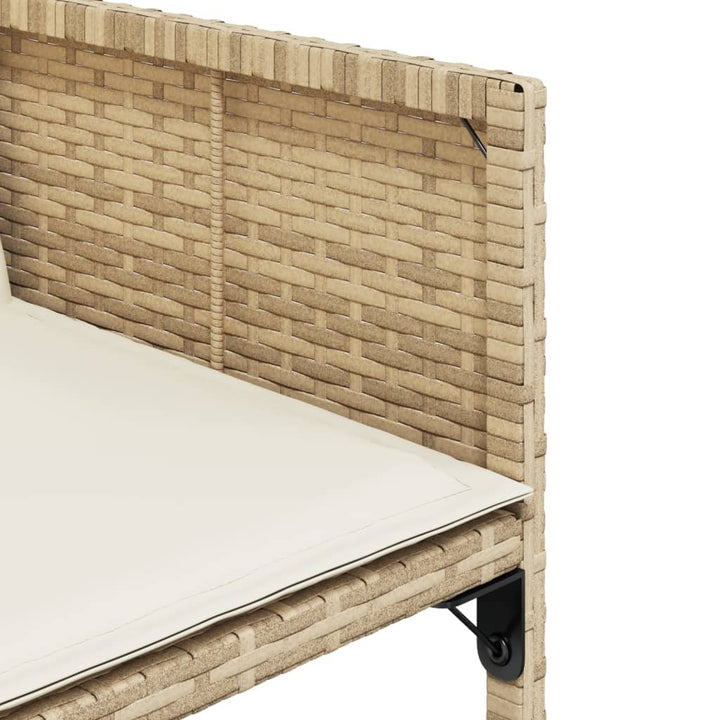 spisebordssæt til haven 13 dele med hynder polyrattan beige