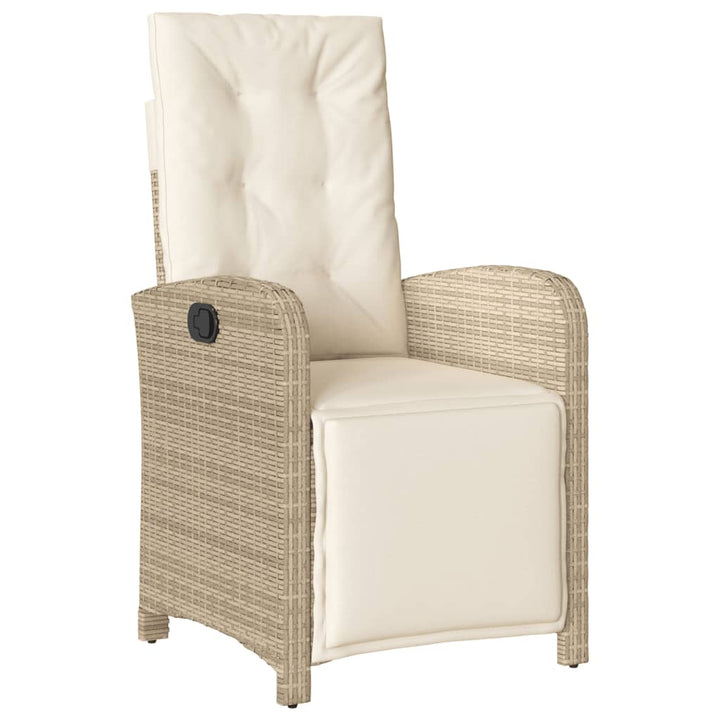 spisebordssæt til haven 5 dele med hynder polyrattan beige