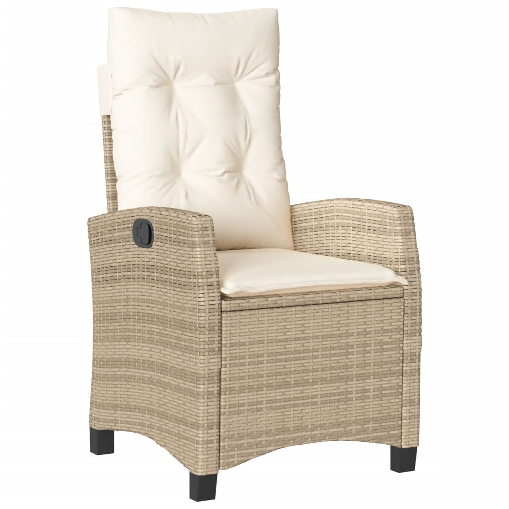 spisebordssæt til haven 4 dele med hynder polyrattan beige