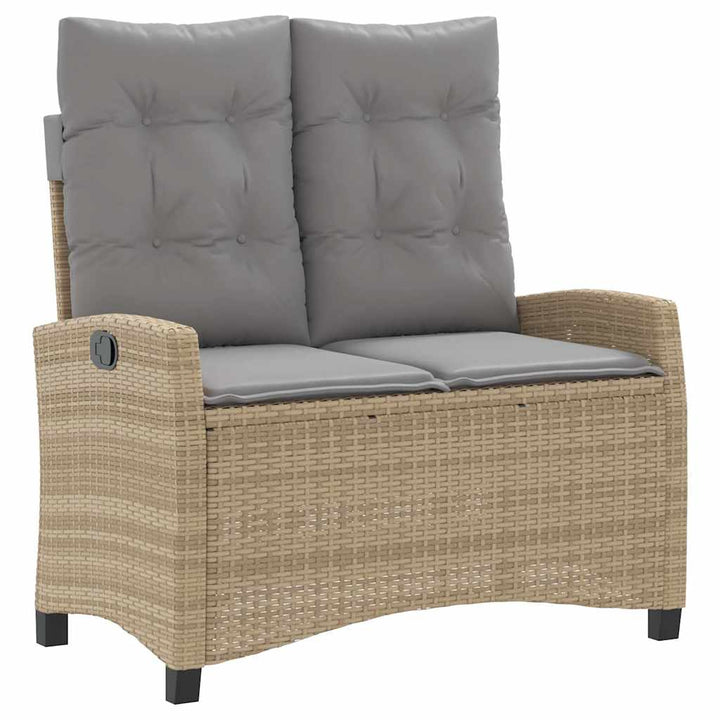 spisebordssæt til haven 2 dele med hynder polyrattan beige
