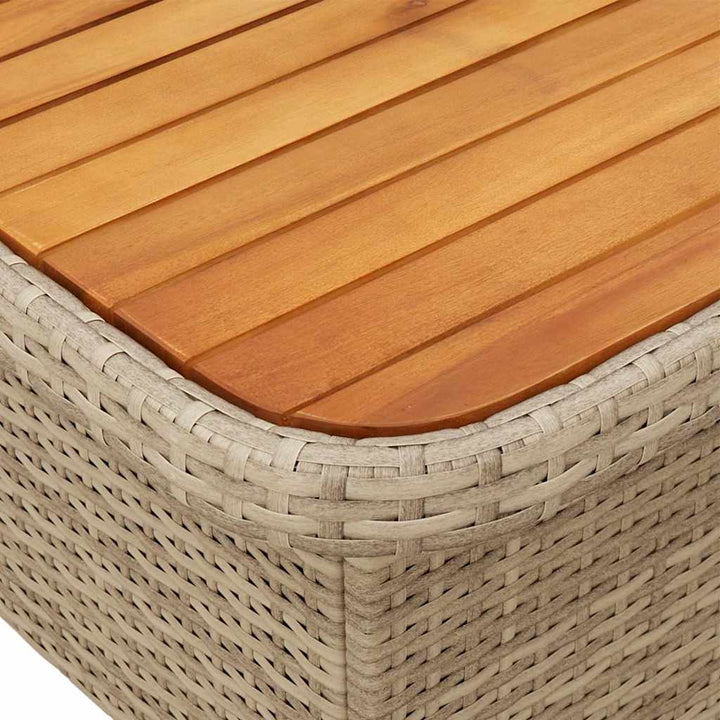 spisebordssæt til haven 2 dele med hynder polyrattan beige