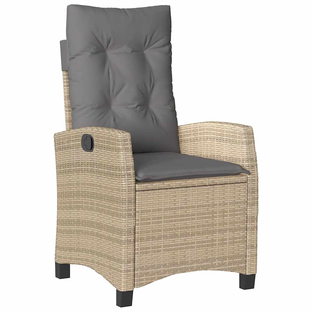 spisebordssæt til haven 4 dele med hynder polyrattan beige