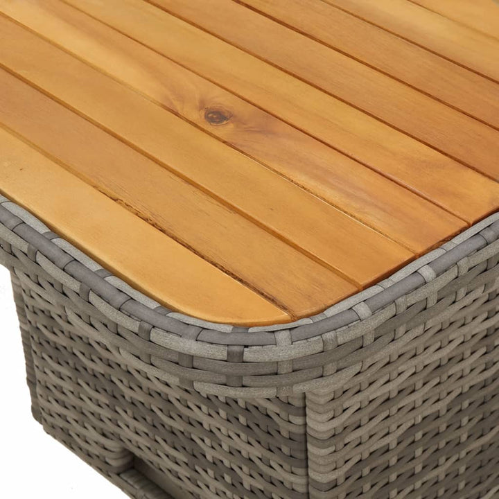 spisebordssæt til haven 2 dele med hynder polyrattan grå