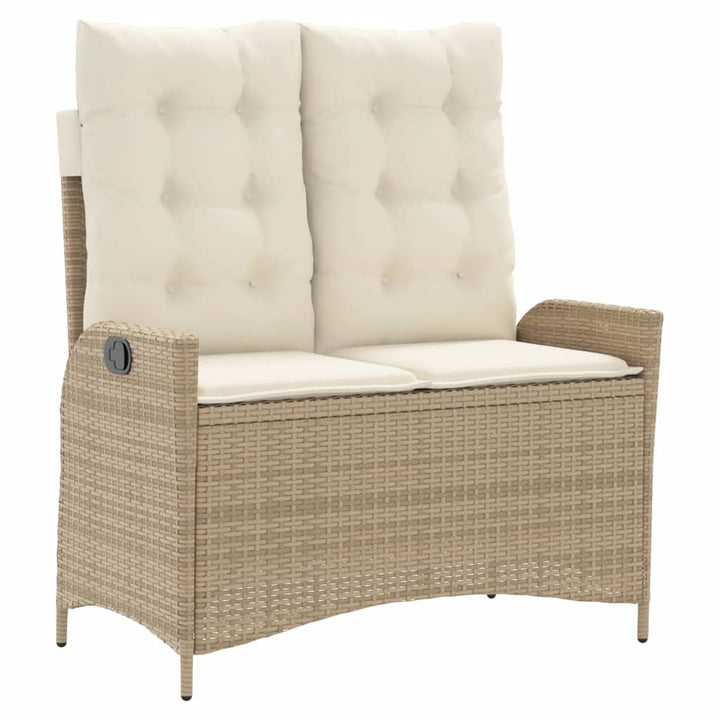 spisebordssæt til haven 4 dele med hynder polyrattan beige