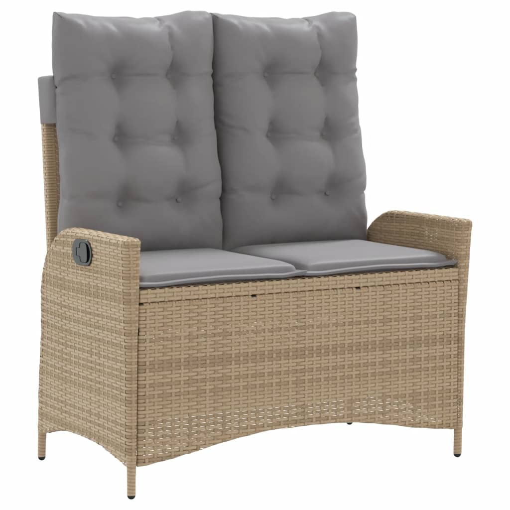 spisebordssæt til haven 4 dele med hynder polyrattan beige