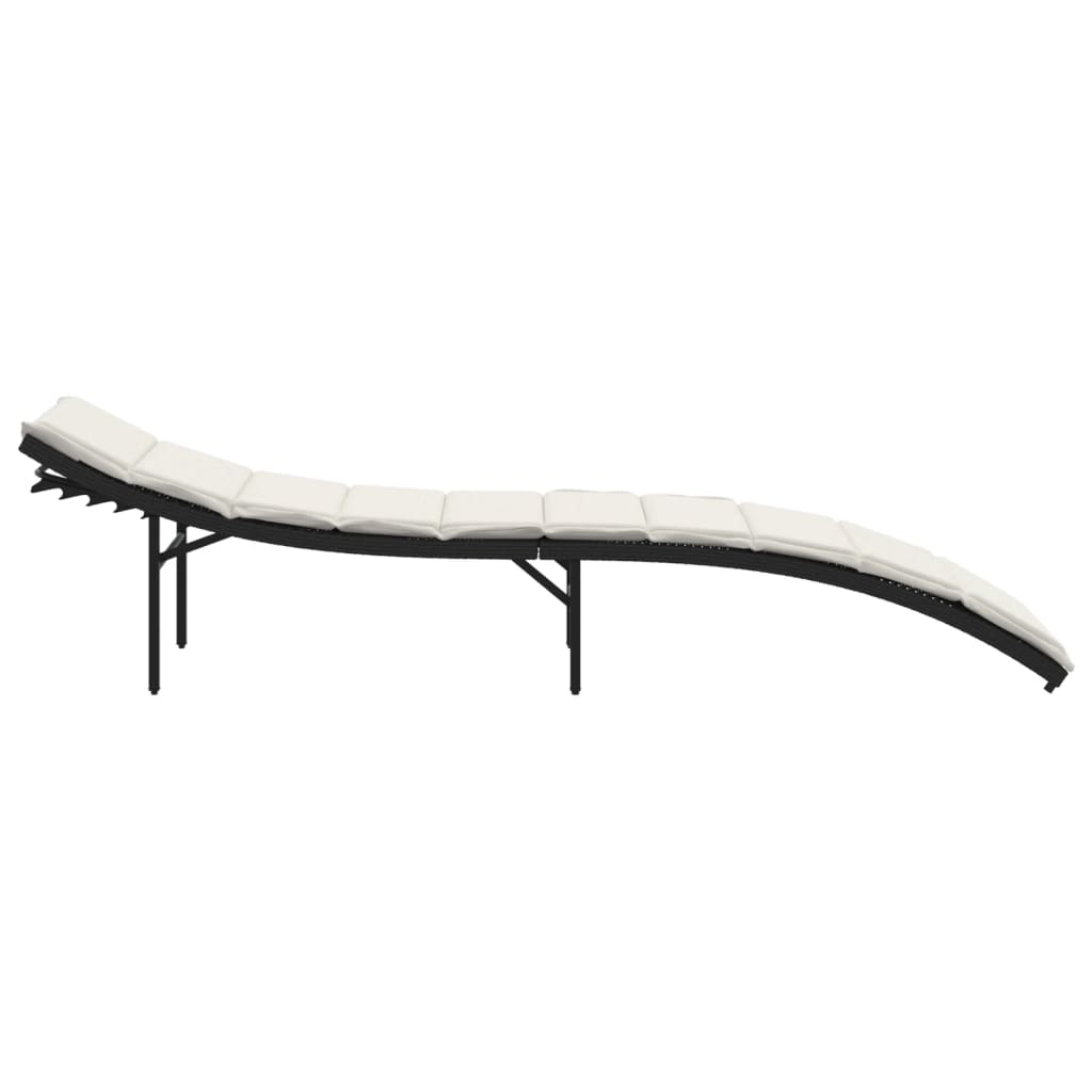 liggestole 2 stk. med hynder polyrattan sort