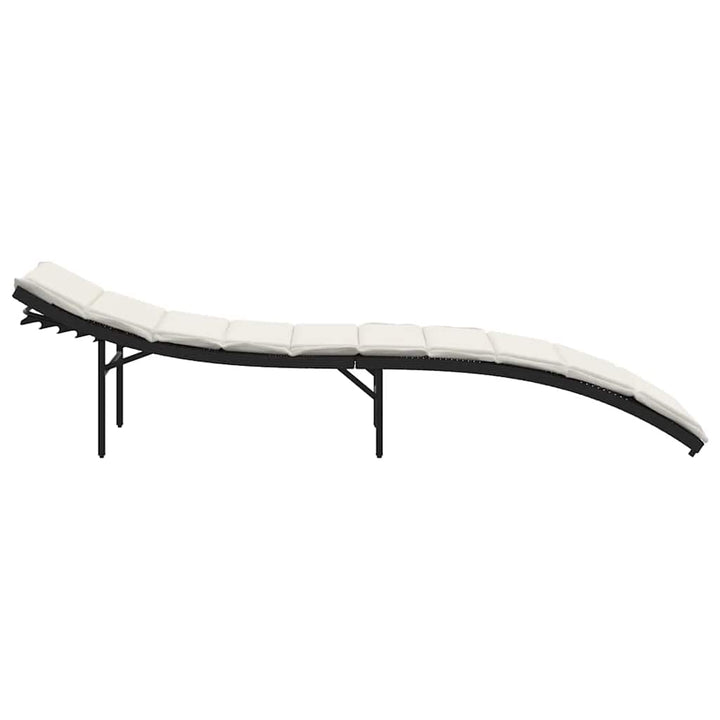 liggestole 2 stk. med hynder polyrattan sort