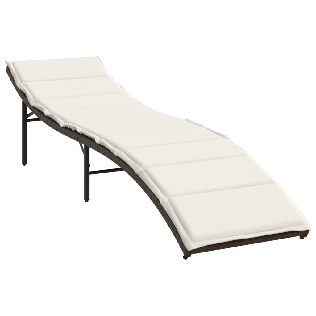 liggestole 2 stk. med hynder polyrattan brun