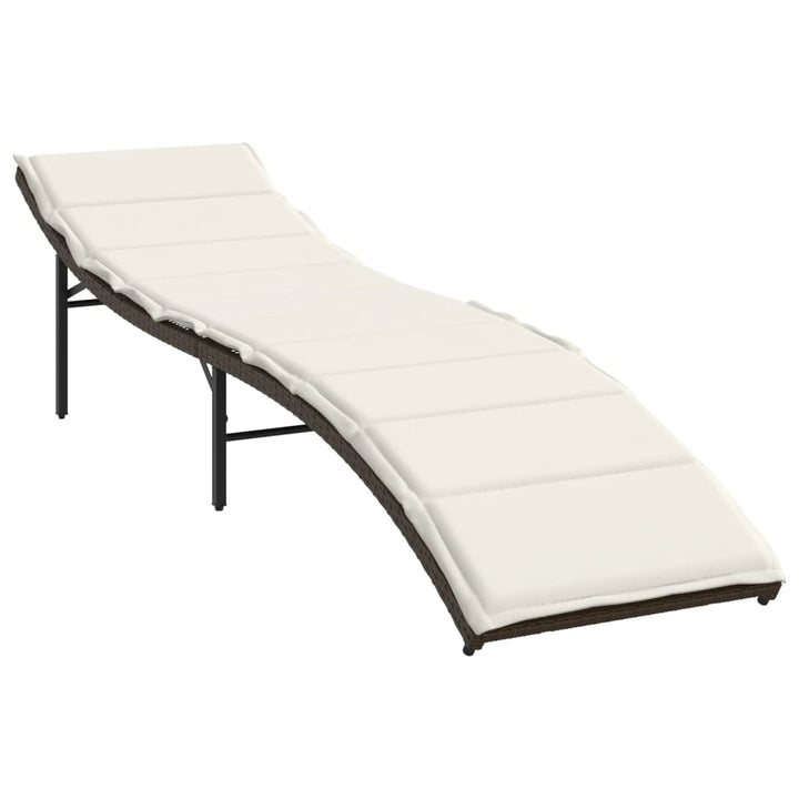 liggestole 2 stk. med hynder polyrattan brun
