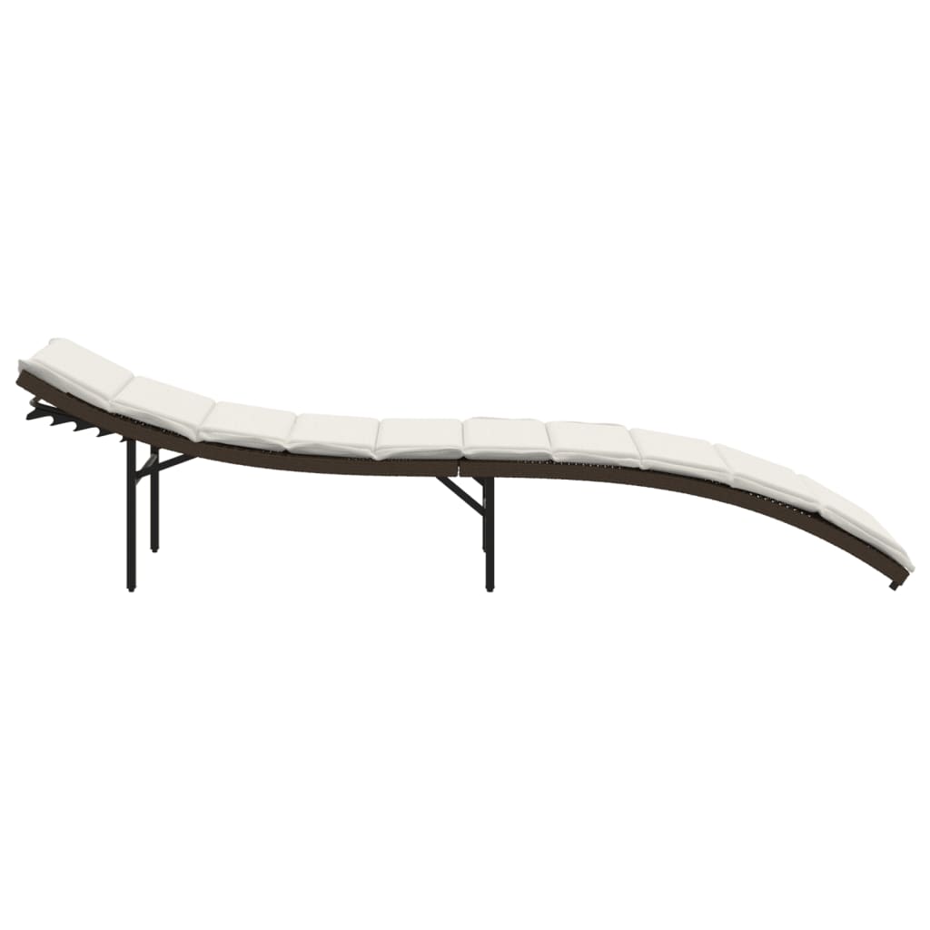 liggestole 2 stk. med hynder polyrattan brun