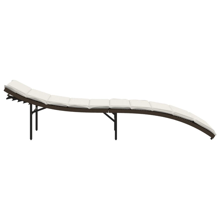 liggestole 2 stk. med hynder polyrattan brun