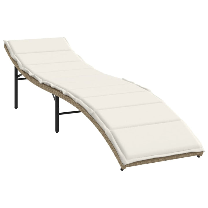 liggestole 2 stk. med hynder polyrattan beige