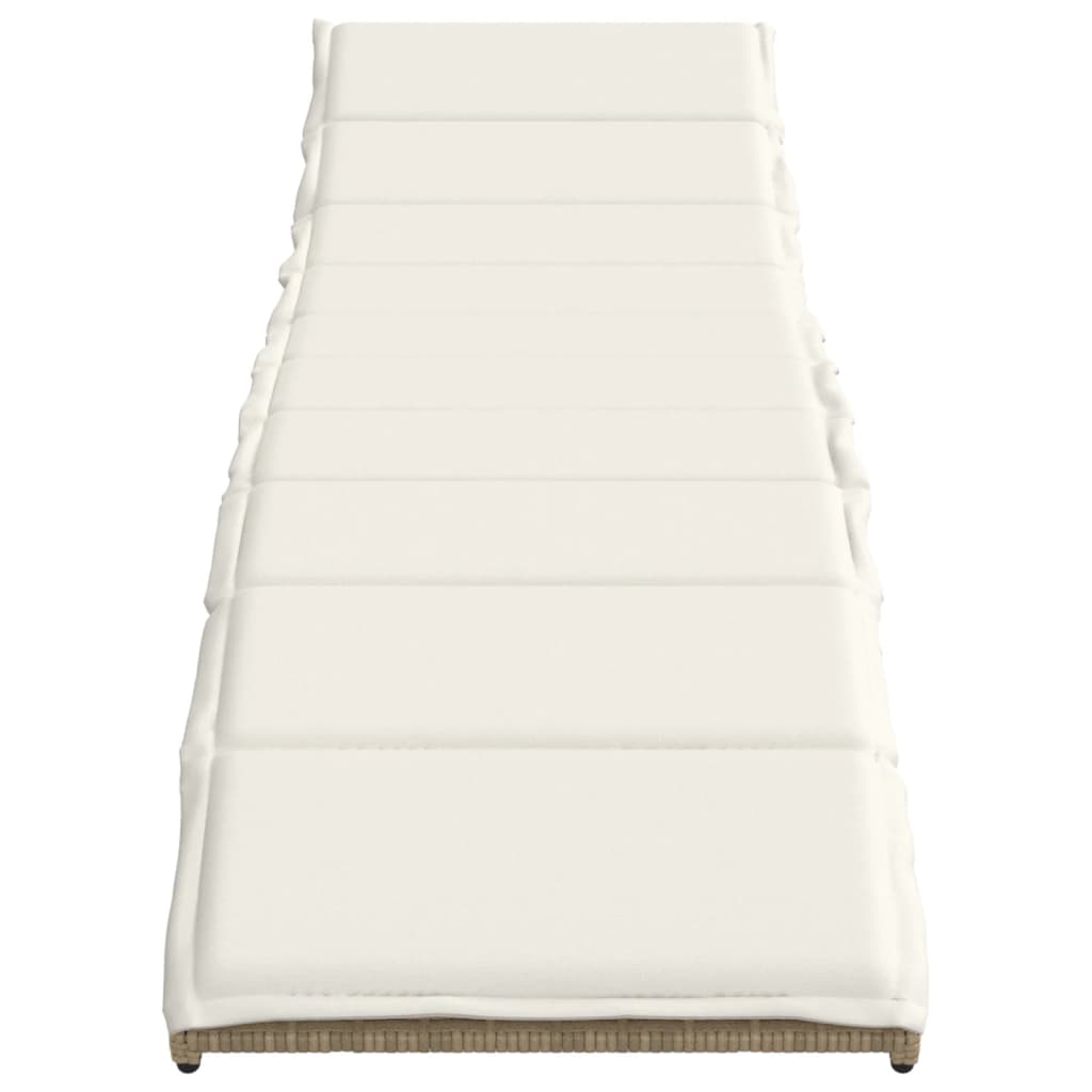 liggestole 2 stk. med hynder polyrattan beige