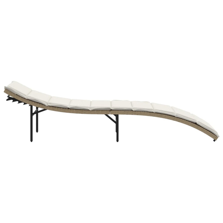 liggestole 2 stk. med hynder polyrattan beige