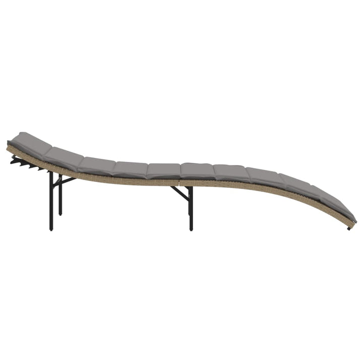 liggestole 2 stk. med hynder polyrattan beige
