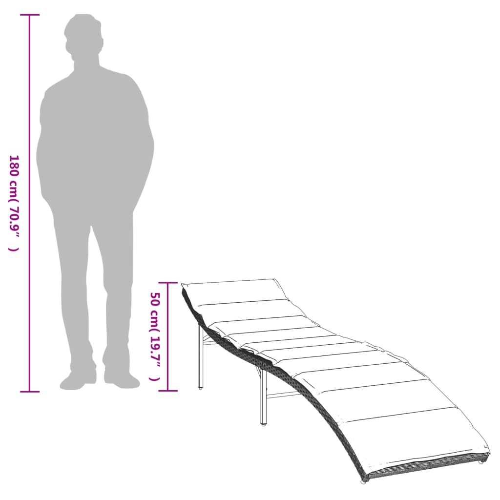 liggestole 2 stk. med hynder polyrattan lysegrå