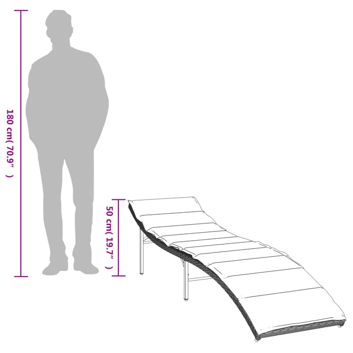 liggestole 2 stk. med hynder polyrattan lysegrå