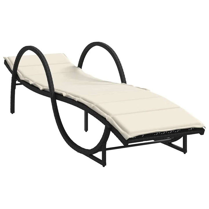 liggestole 2 stk. med hynder polyrattan sort