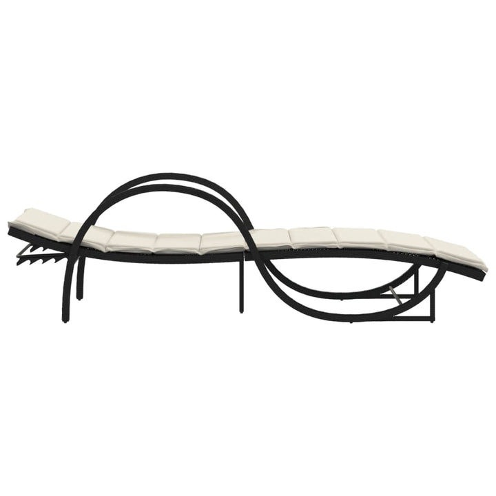 liggestole 2 stk. med hynder polyrattan sort