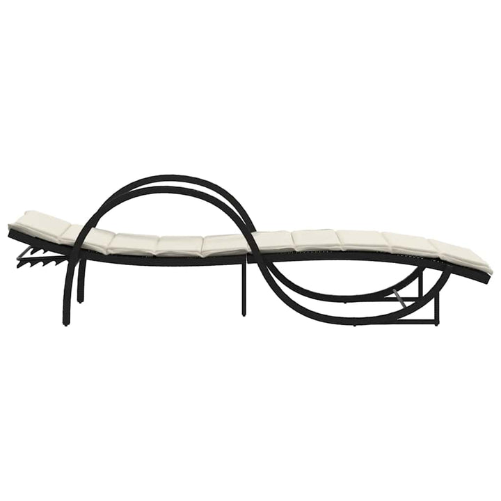 liggestole 2 stk. med hynder polyrattan sort