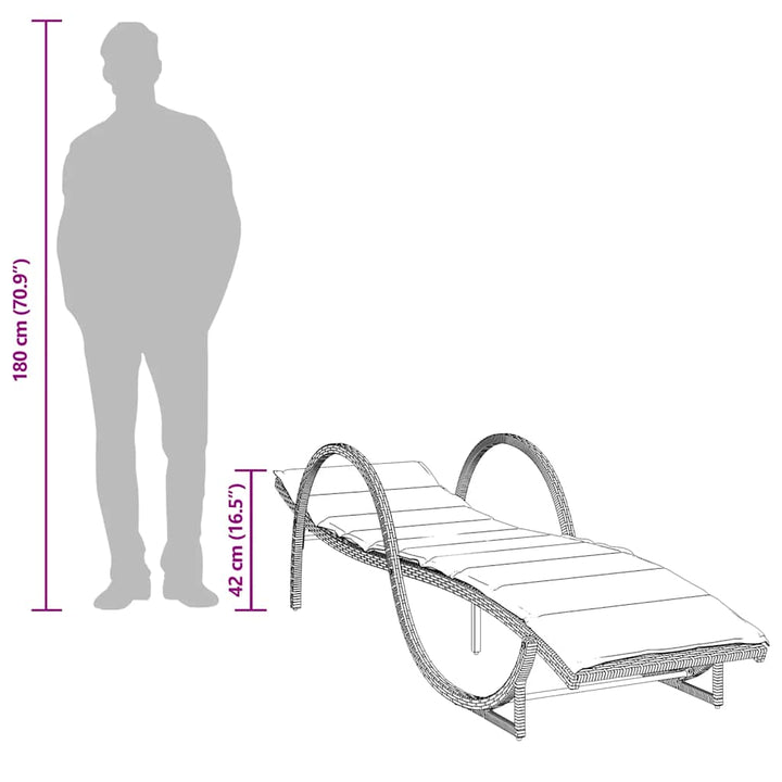 liggestole 2 stk. med hynder polyrattan sort