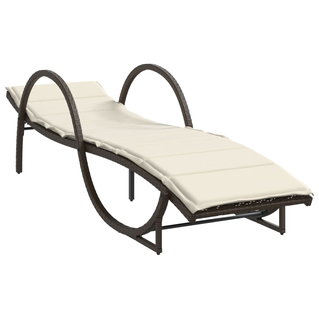 liggestole 2 stk. med hynder polyrattan brun