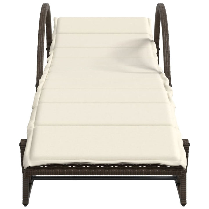 liggestole 2 stk. med hynder polyrattan brun